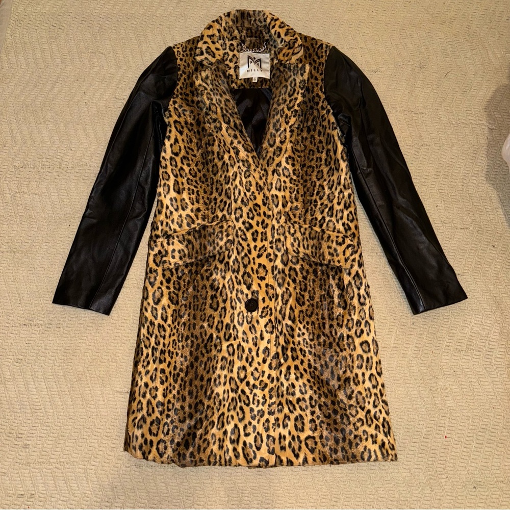 MILLY faux fur overcoat